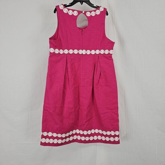 Pink Sleeveless Kids Dress with White Accents - Picture 7 of 8